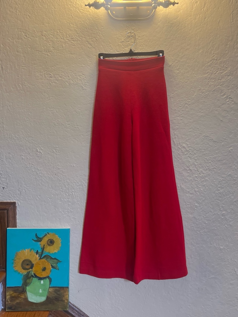 Vintage Red Wide-Leg Bell Bottom Pants